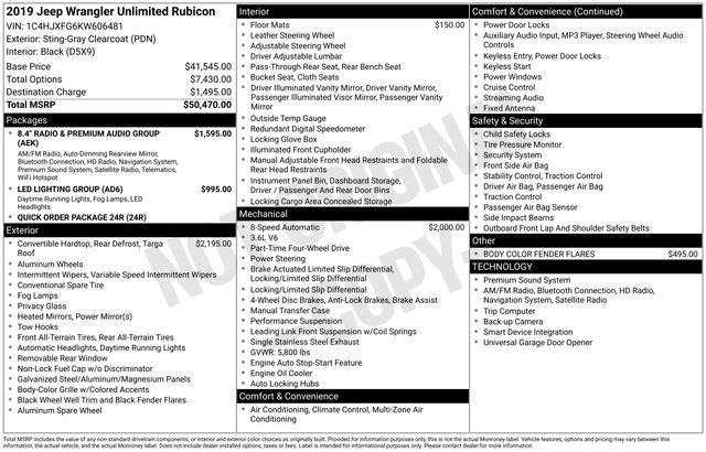2019 Jeep Wrangler Unlimited Rubicon 4x4