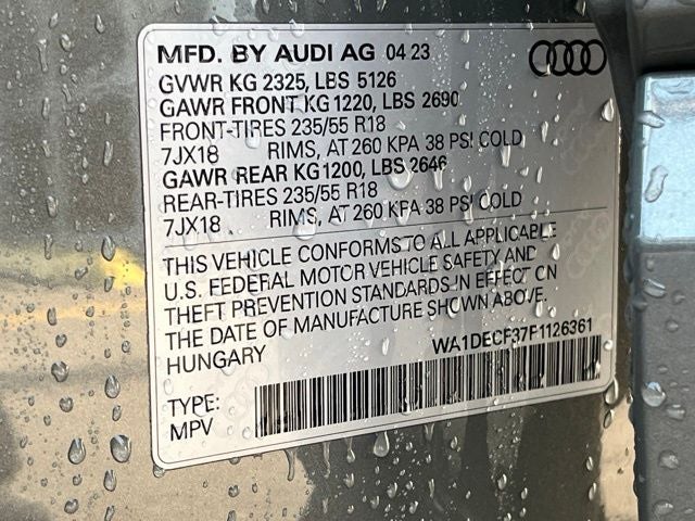 2023 Audi Q3 Premium 45 TFSI S line quattro Tiptronic