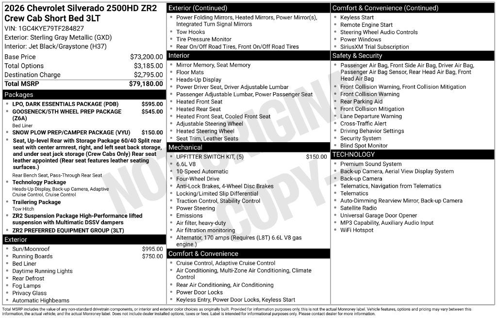 2026 Chevrolet Silverado 2500HD ZR2