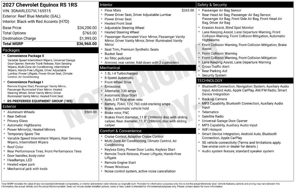 2027 Chevrolet Equinox RS