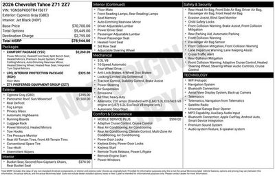 2026 Chevrolet Tahoe Z71