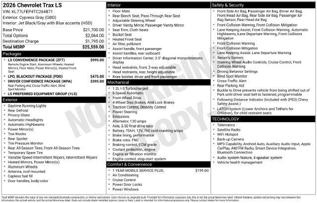 2026 Chevrolet Trax LS