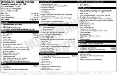 2026 Chevrolet Colorado Trail Boss