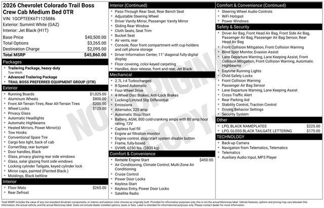 2026 Chevrolet Colorado Trail Boss