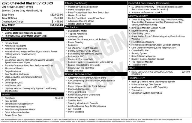 2025 Chevrolet Blazer EV RS
