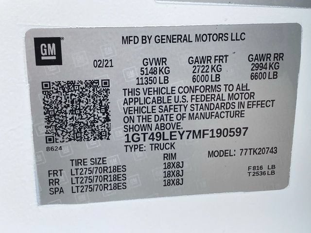 2021 GMC Sierra 2500 HD 4WD Crew Cab Standard Bed