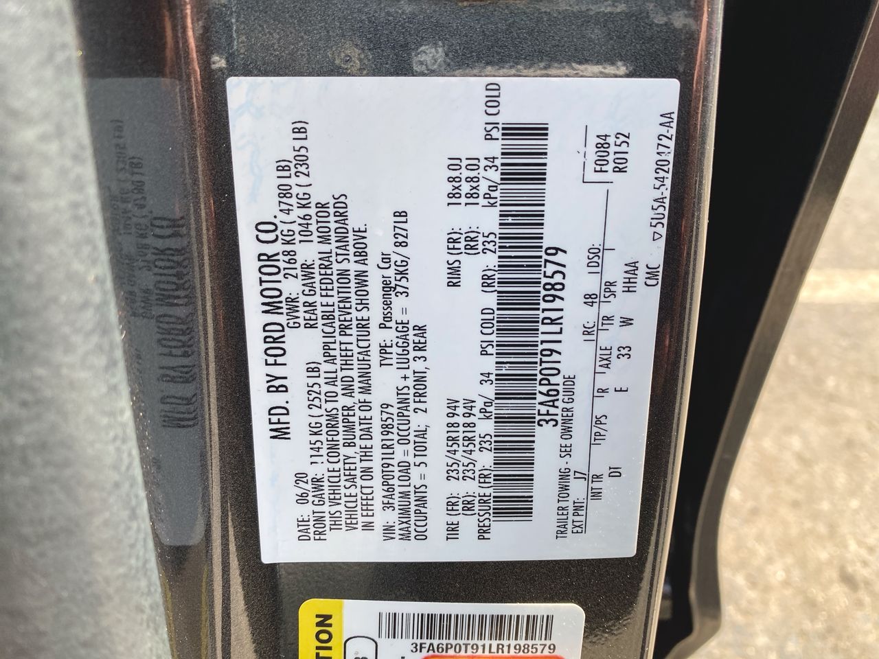 2020 Ford Fusion SE